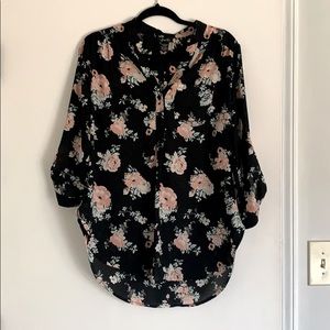 Floral Mid-length sleeve blouse